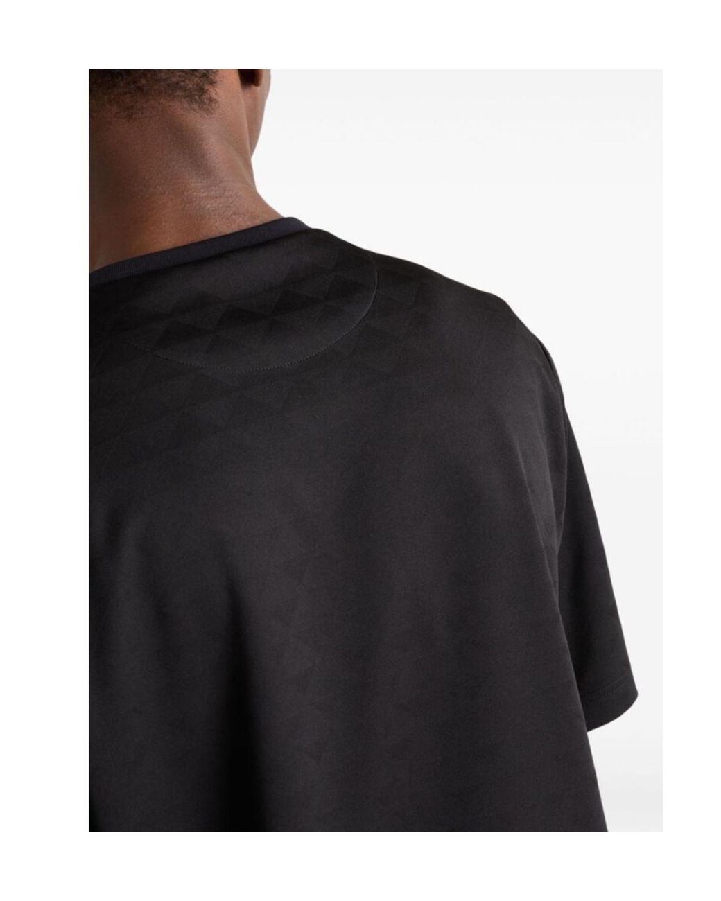Prada Black All-Over Triangle Motif Crewneck T-Shirt for men