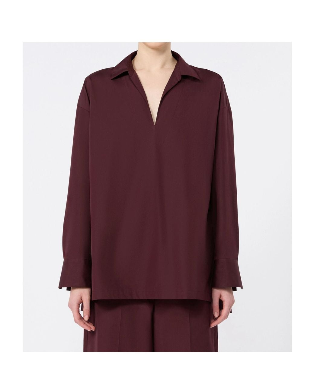 Max Mara Purple Cotton Poplin Blouse