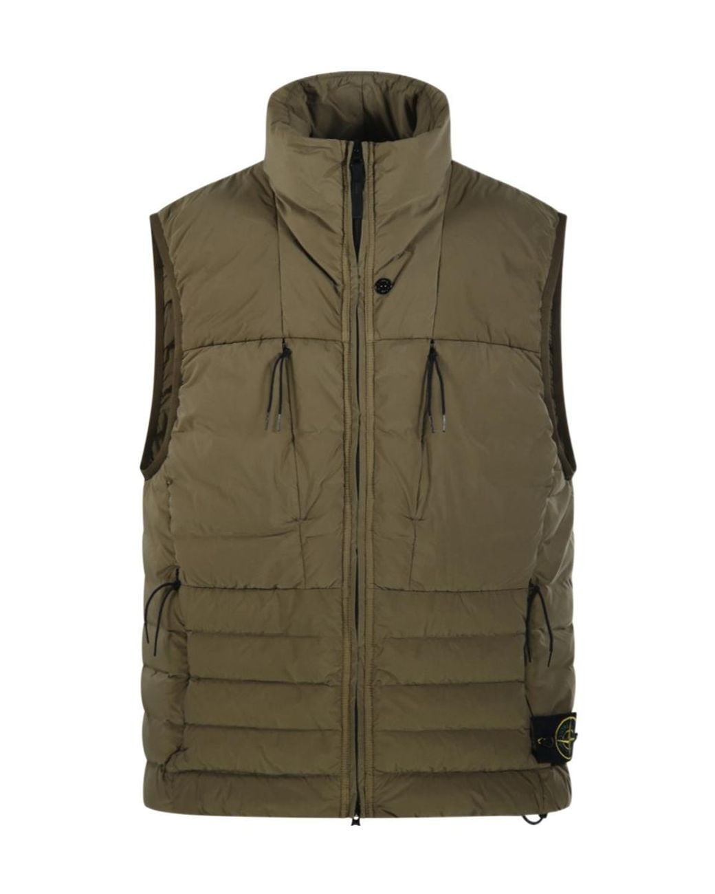 Stone Island Green Zip-Up Down Vest for men