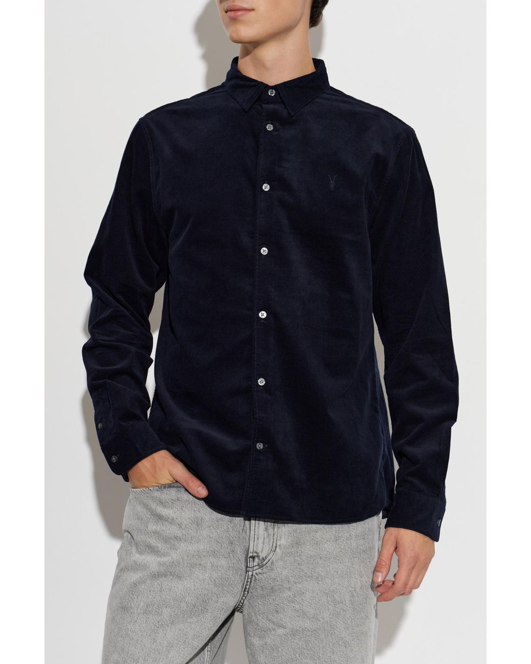 AllSaints Blue Birchwood Corduroy Shirt for men