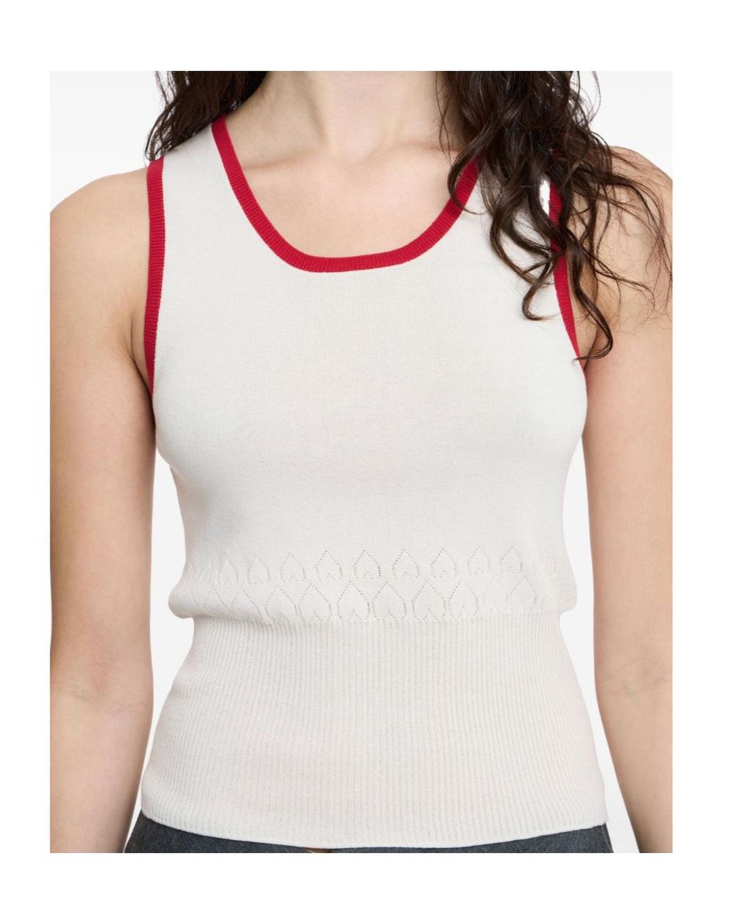 J.W. Anderson White Jw Anderson Contarsted-Trim Ribbed Tank Top