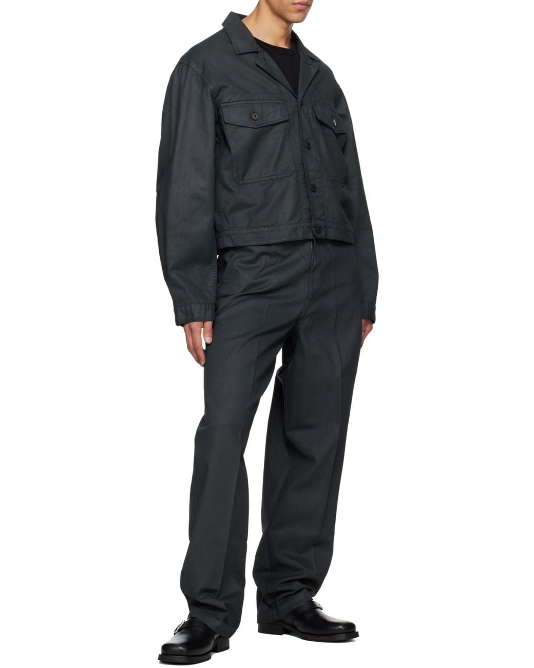 Lemaire Black Cotton Shirt Jacket for men