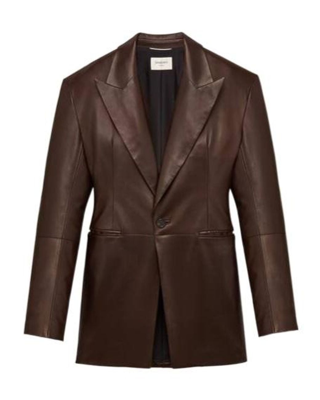 Saint Laurent Brown Peak-Lapel Single-Breasted Jacket for men
