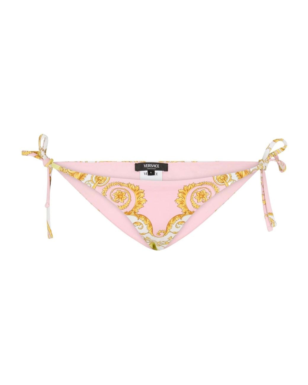 Versace White Tie Side Bikini Bottoms