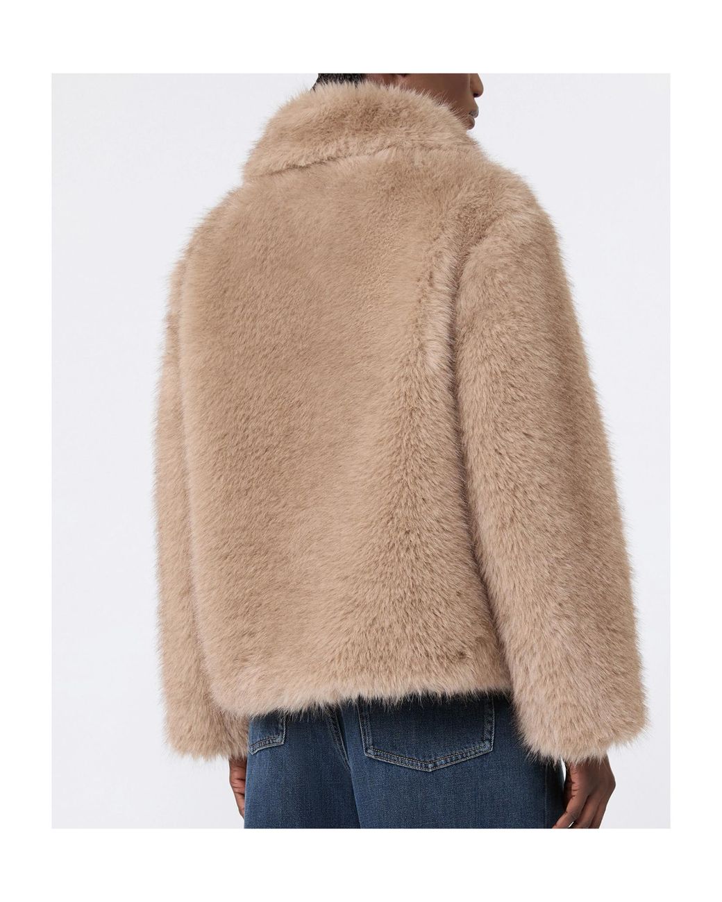 Max Mara Brown Faux Fur Short Coat