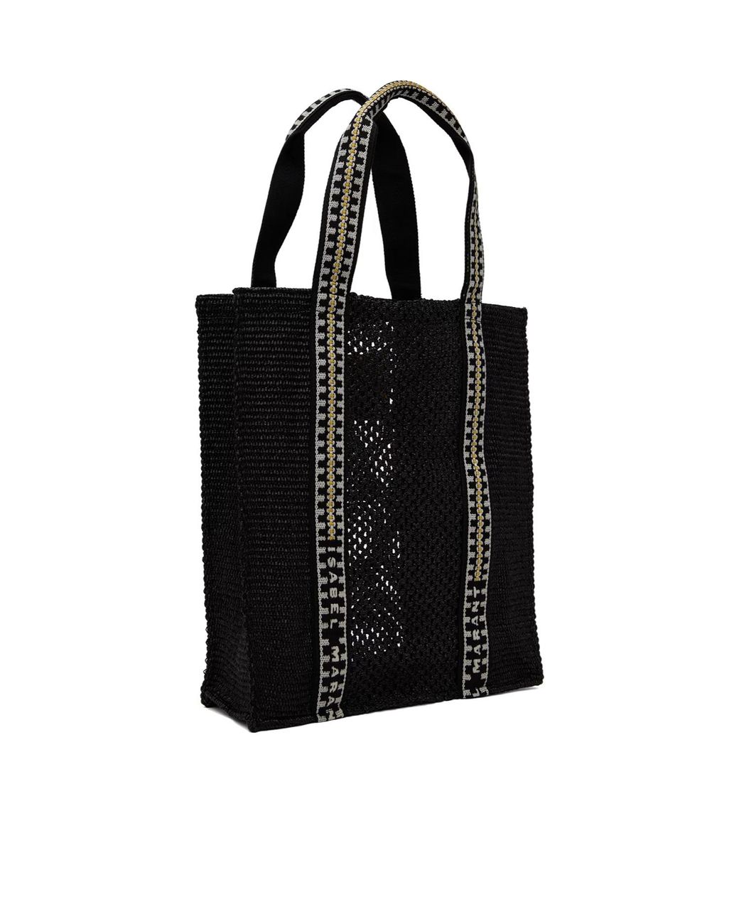 Isabel Marant Black Logo-Patch Tote Bag