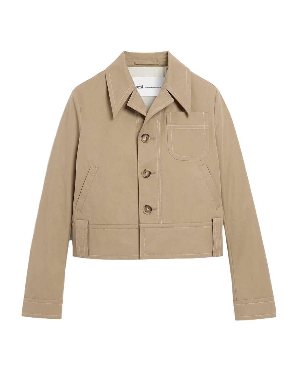AMI Natural Ami Long Sleeved Buttoned Jacket