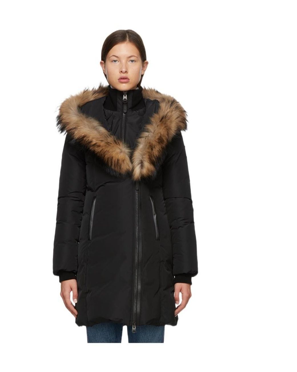 Mackage Black Kay F Asymmetrical Zip Coat