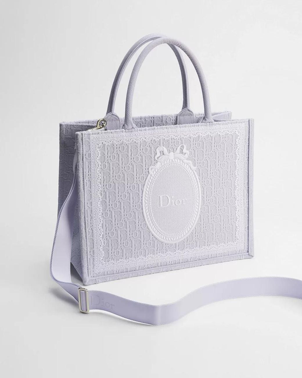 Dior Gray Medium Book Tote With Strap