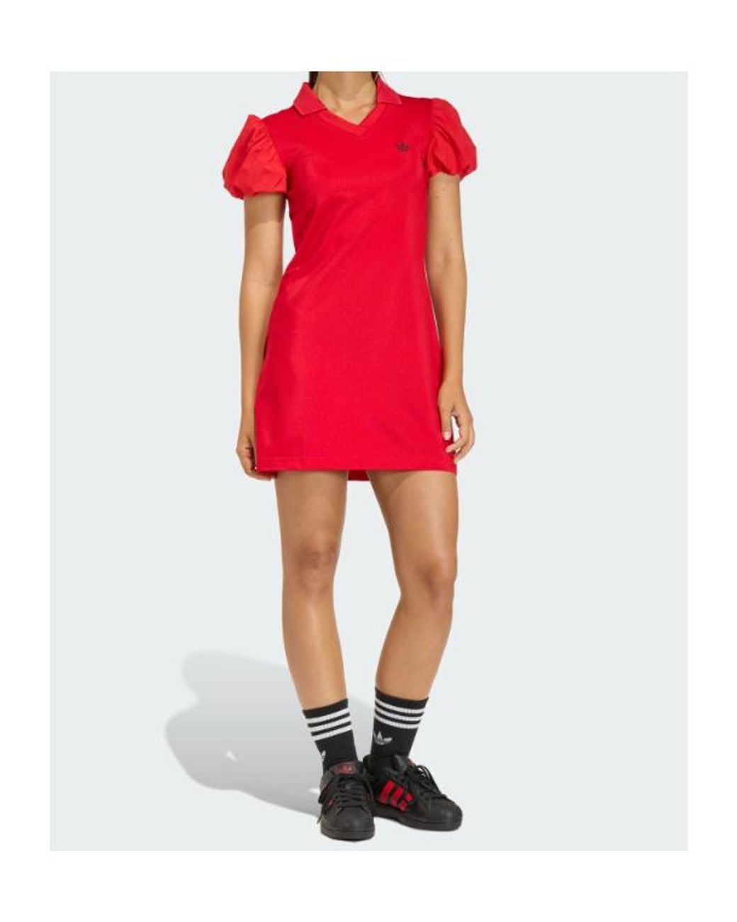 Adidas Originals Red Balloon Sleeves Dress