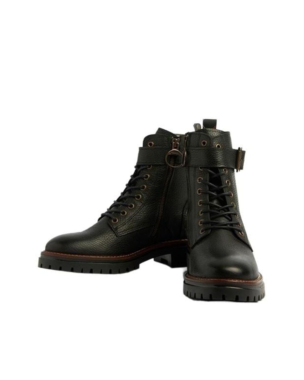 Barbour Black Round Toe Ankle Boots