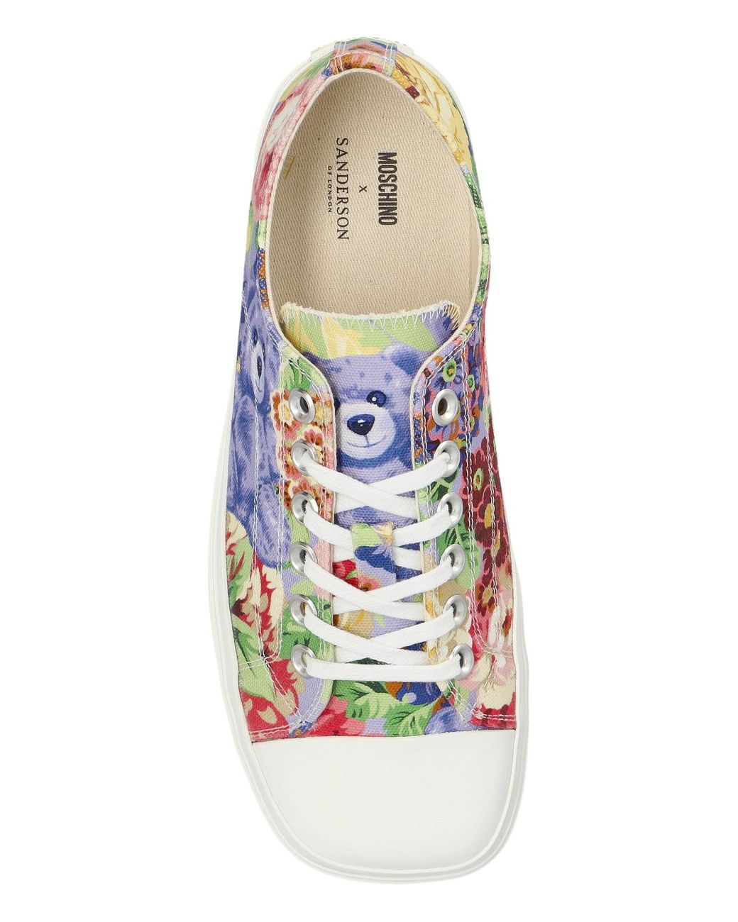 Moschino Blue Teddy Bear Printed Lace-Up Sneakers