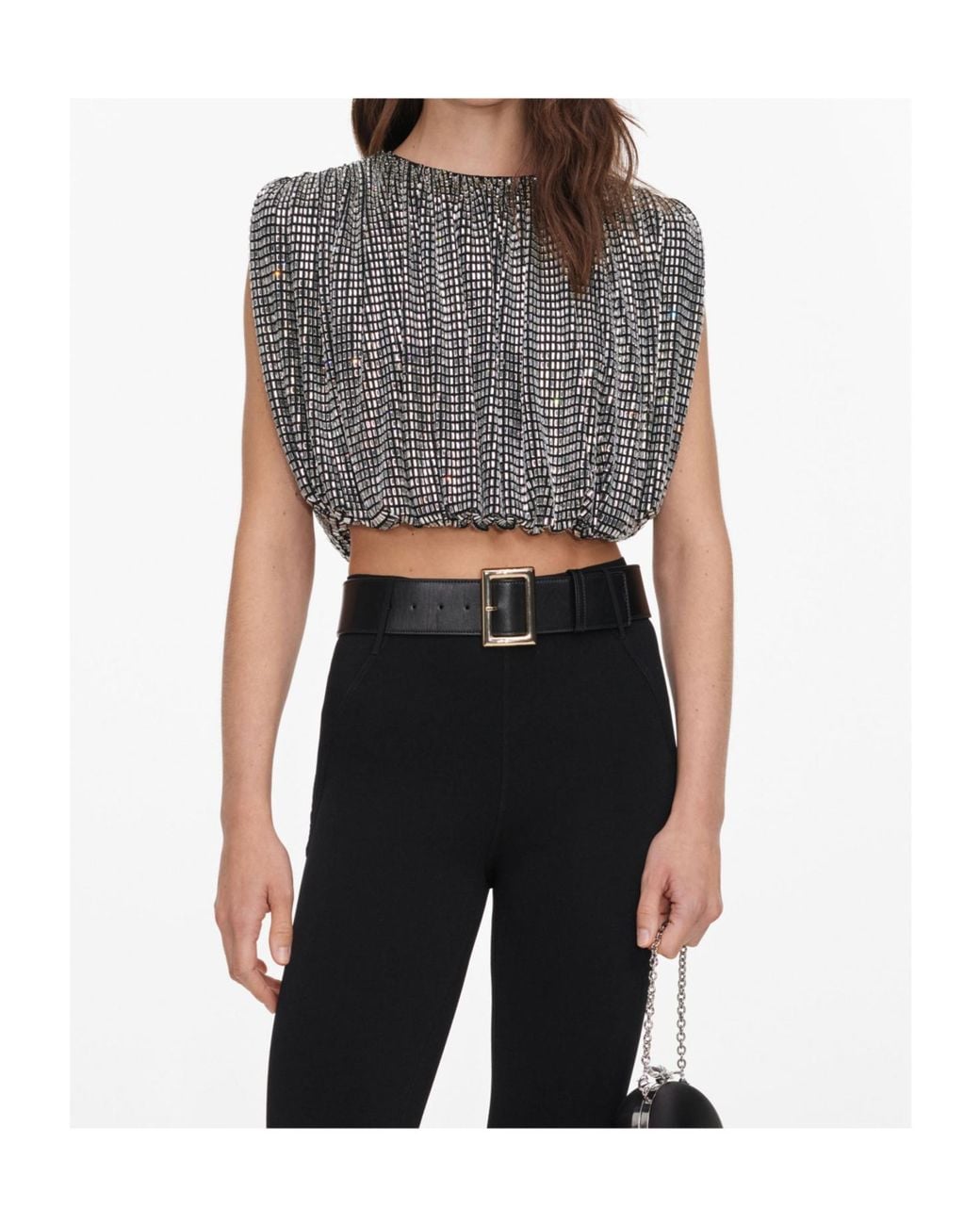 Self-Portrait Black Draped Top