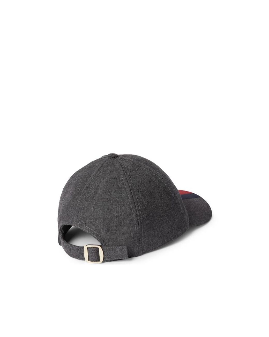 Gucci Gray Stripe Detailed Cap for men