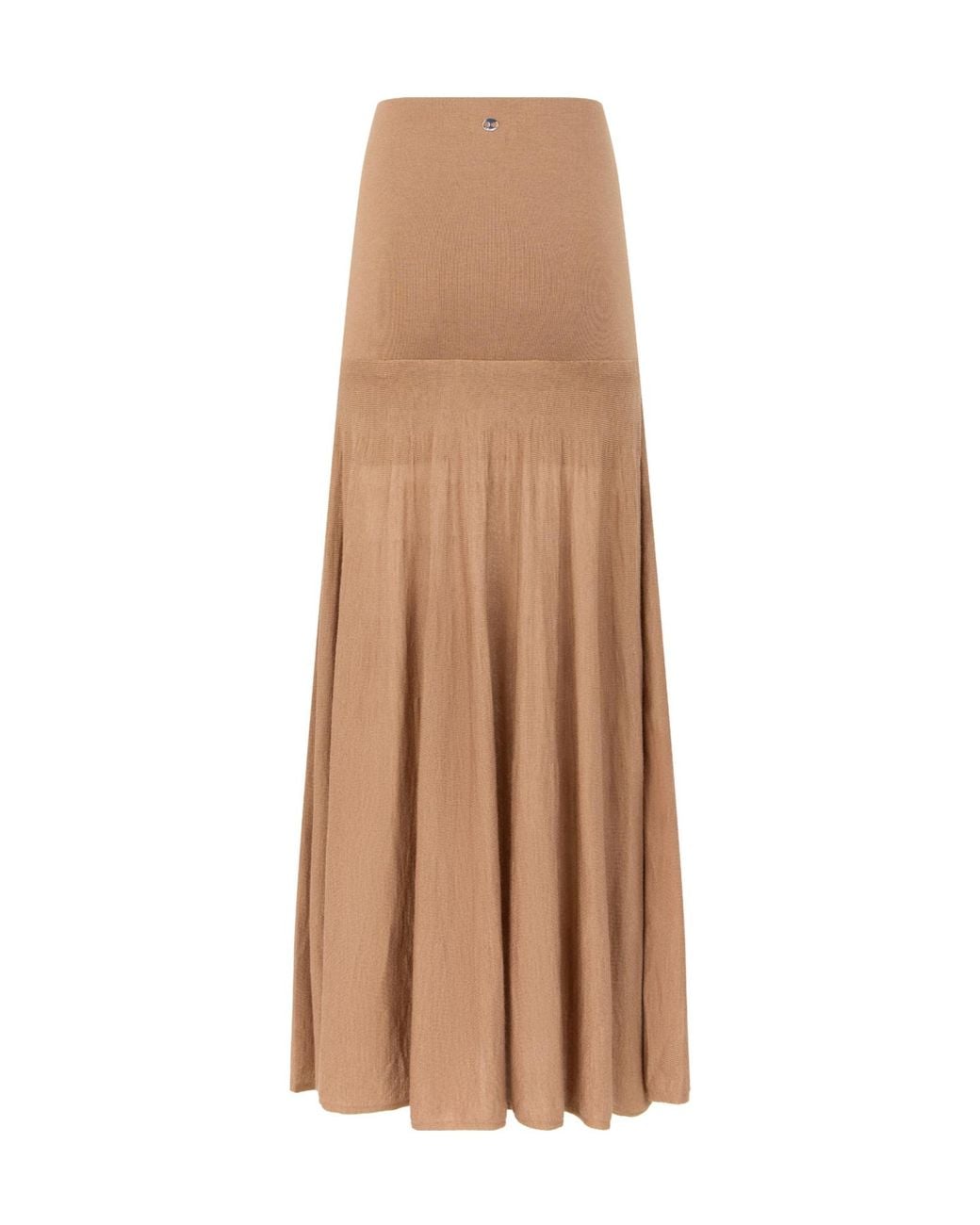 Rabanne Natural Rabanne High-Waist Pleated Maxi Skirt