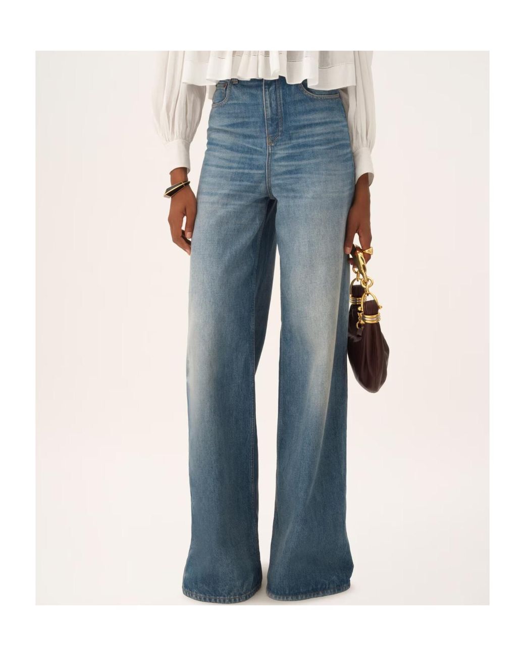 Chloé Blue Chloé High-Waisted Wide-Leg Jeans