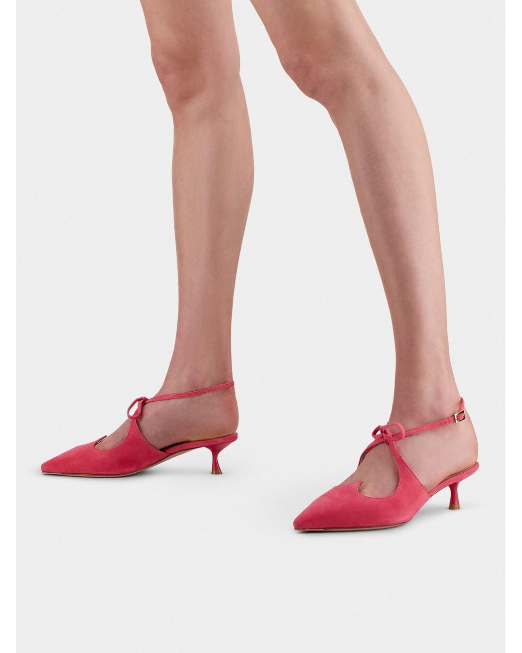 Roger Vivier Pink I Love Vivier Bow Slingback Mules