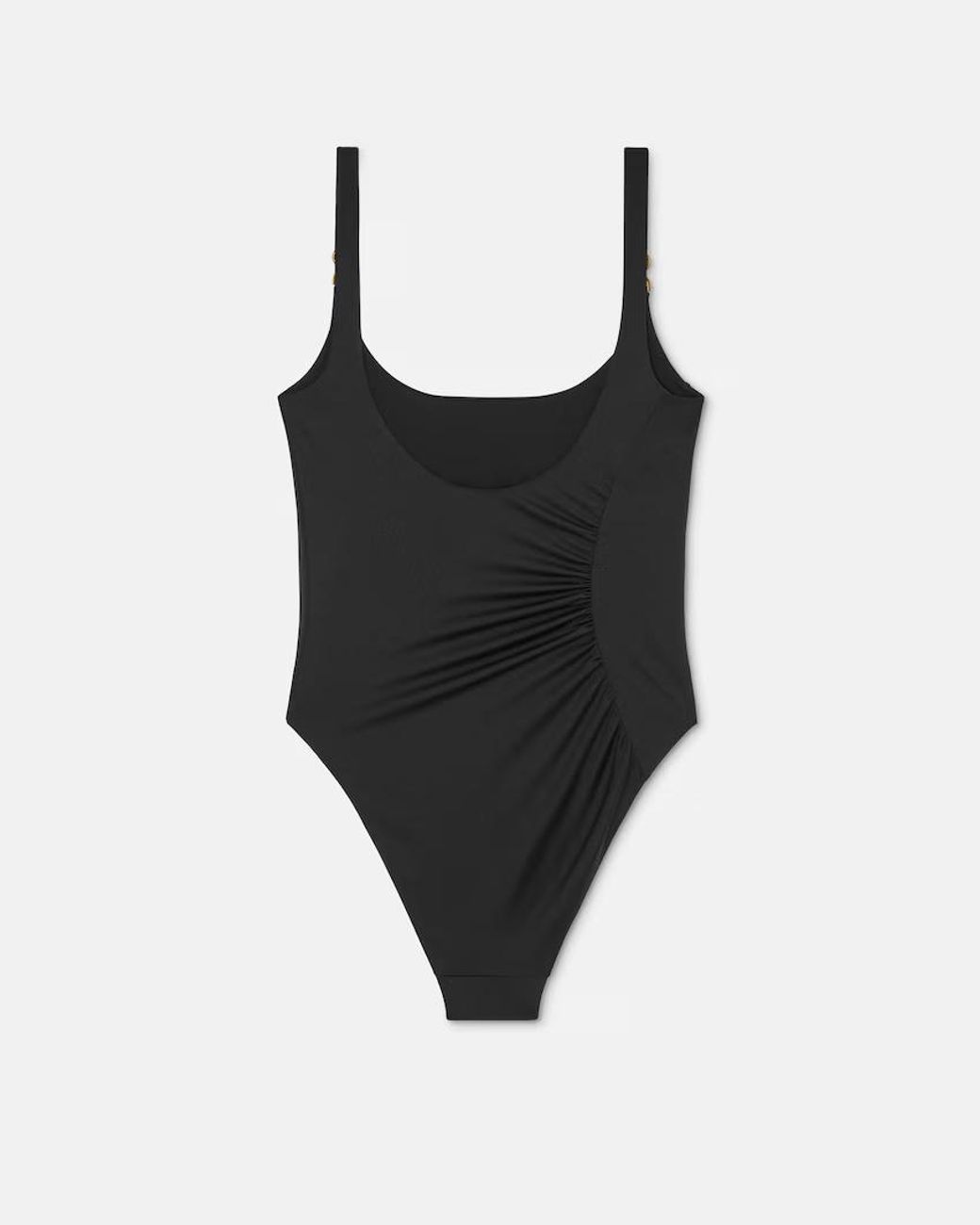 Versace Black Draped One-Piece Swimsuit