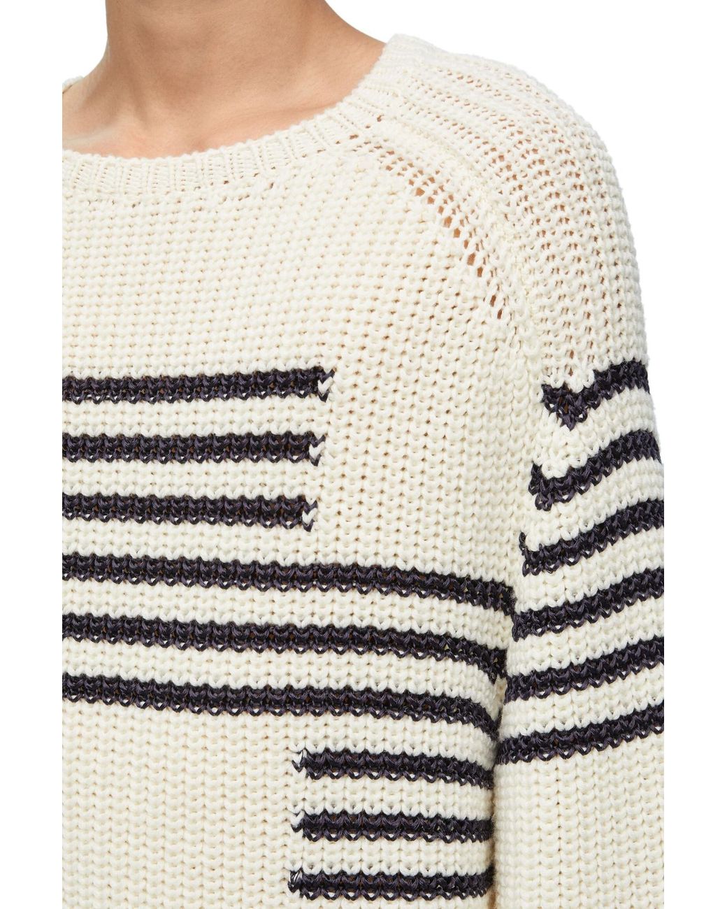 Loewe Natural Stripe Pattern Intarsia Crewneck Jumper for men