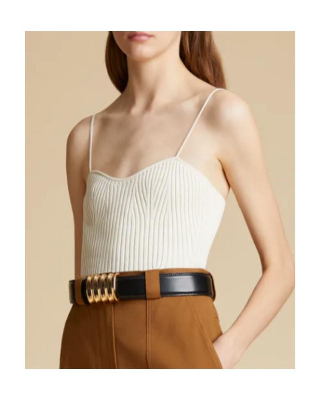 Khaite White The Ziggy Knitted Top