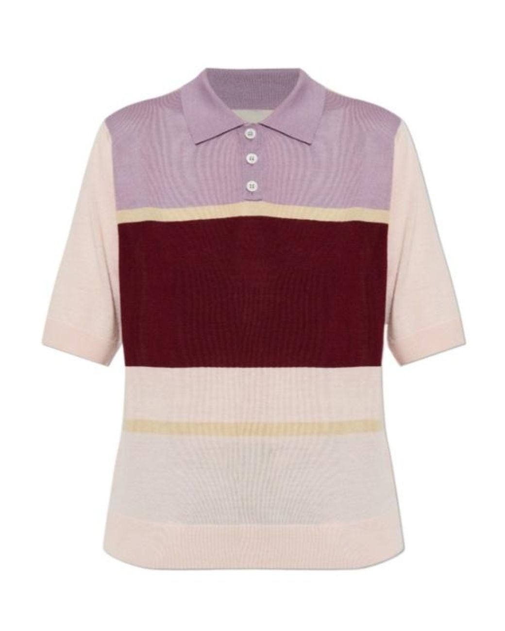 Marni Red Colour-Block Polo Shirt