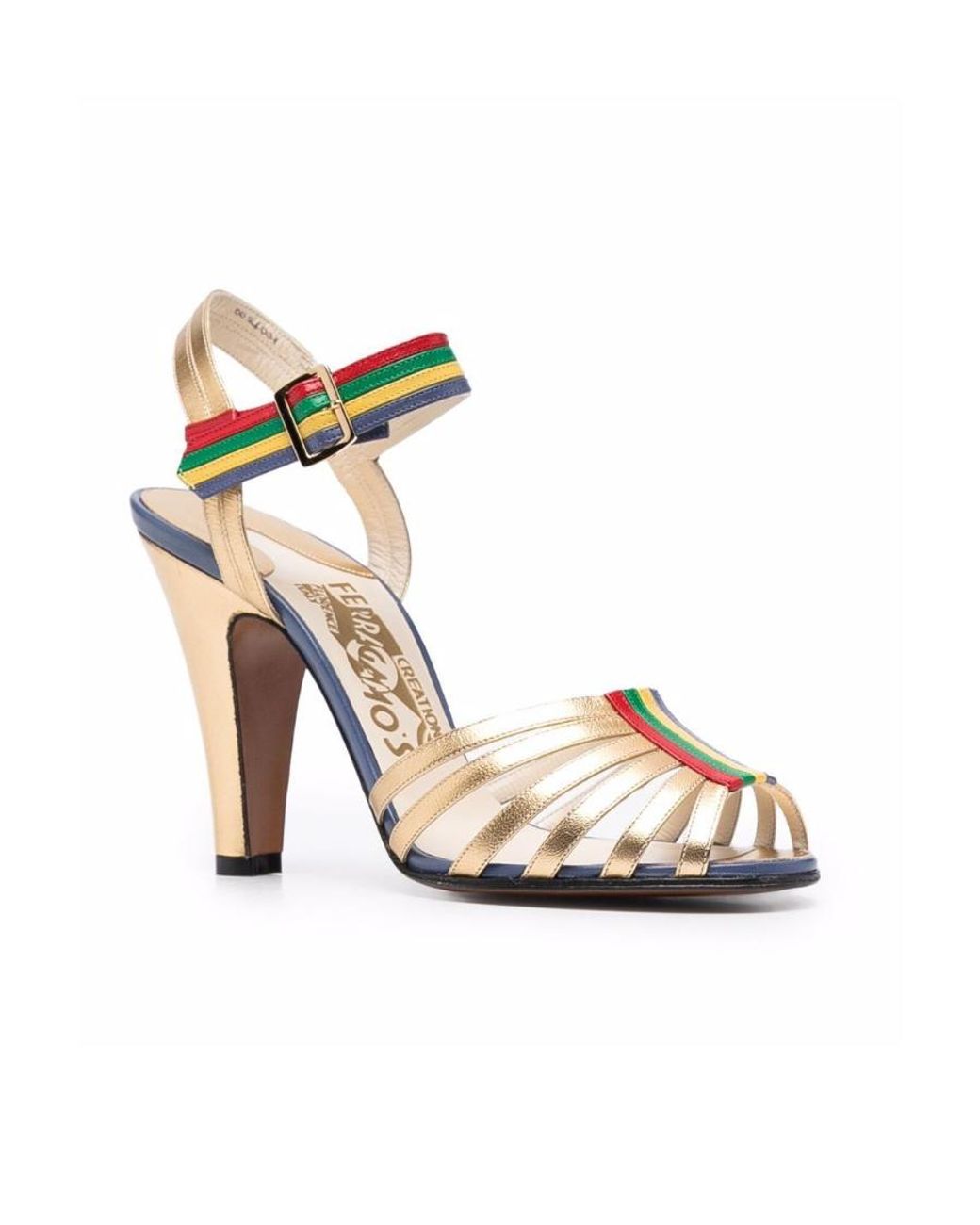 Ferragamo Metallic Strap Leather Sandals