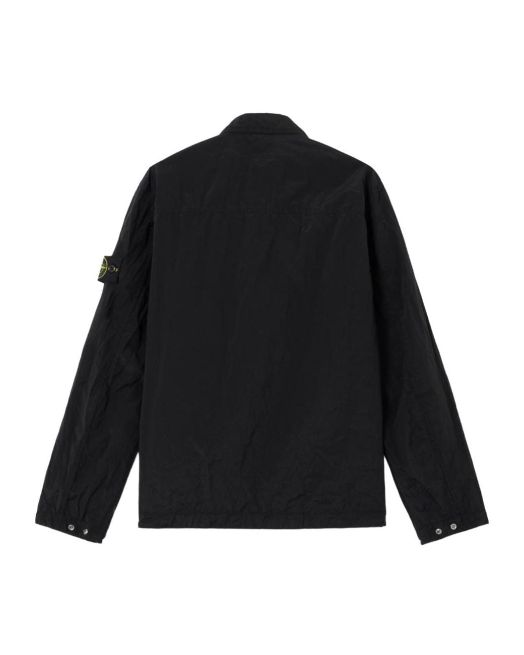 Stone Island Black Large Vertical Chest Pocket Jacket With Adjustable Cuffs for men