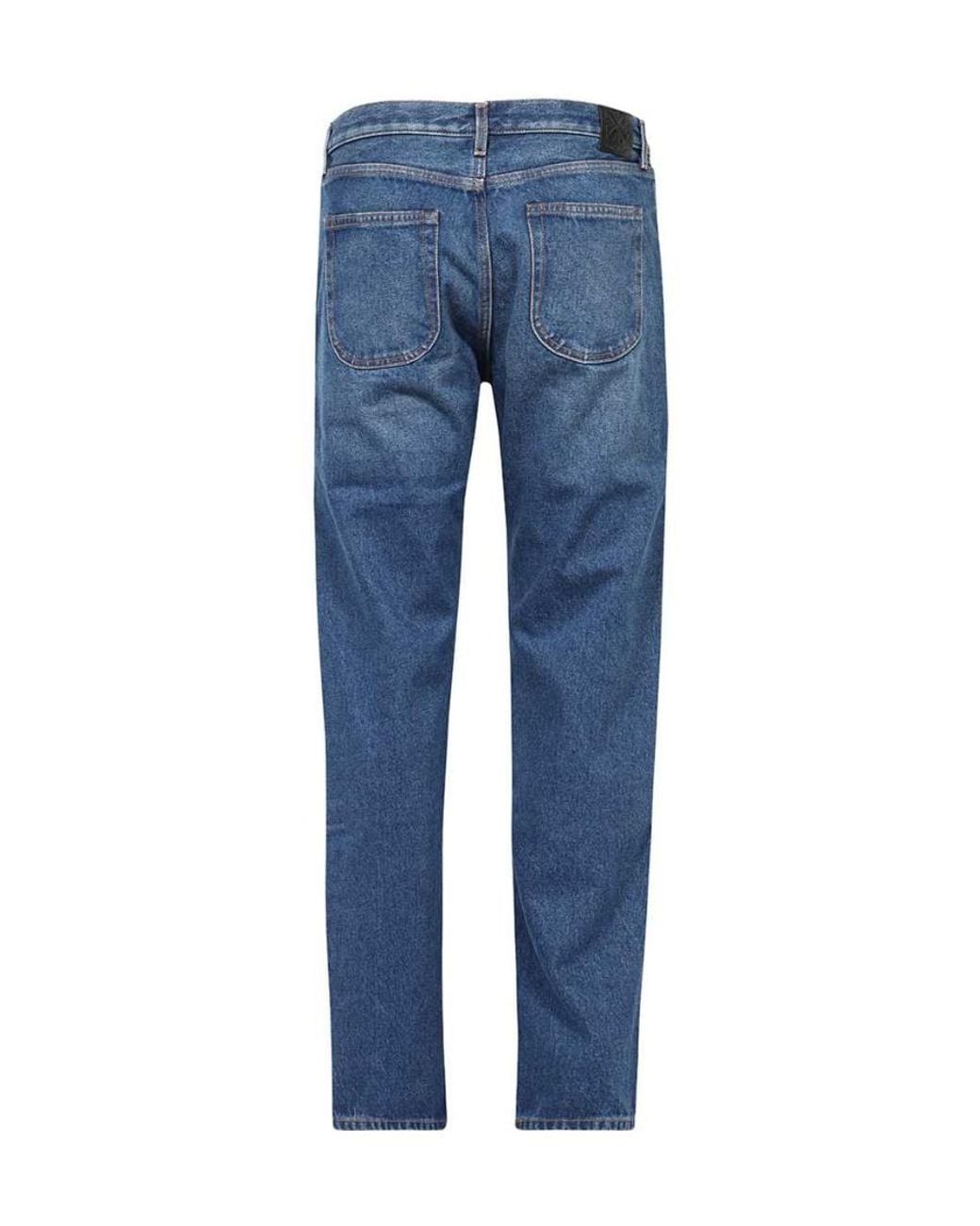 Off-White c/o Virgil Abloh Blue Logo Patch Straight Leg Jeans for men