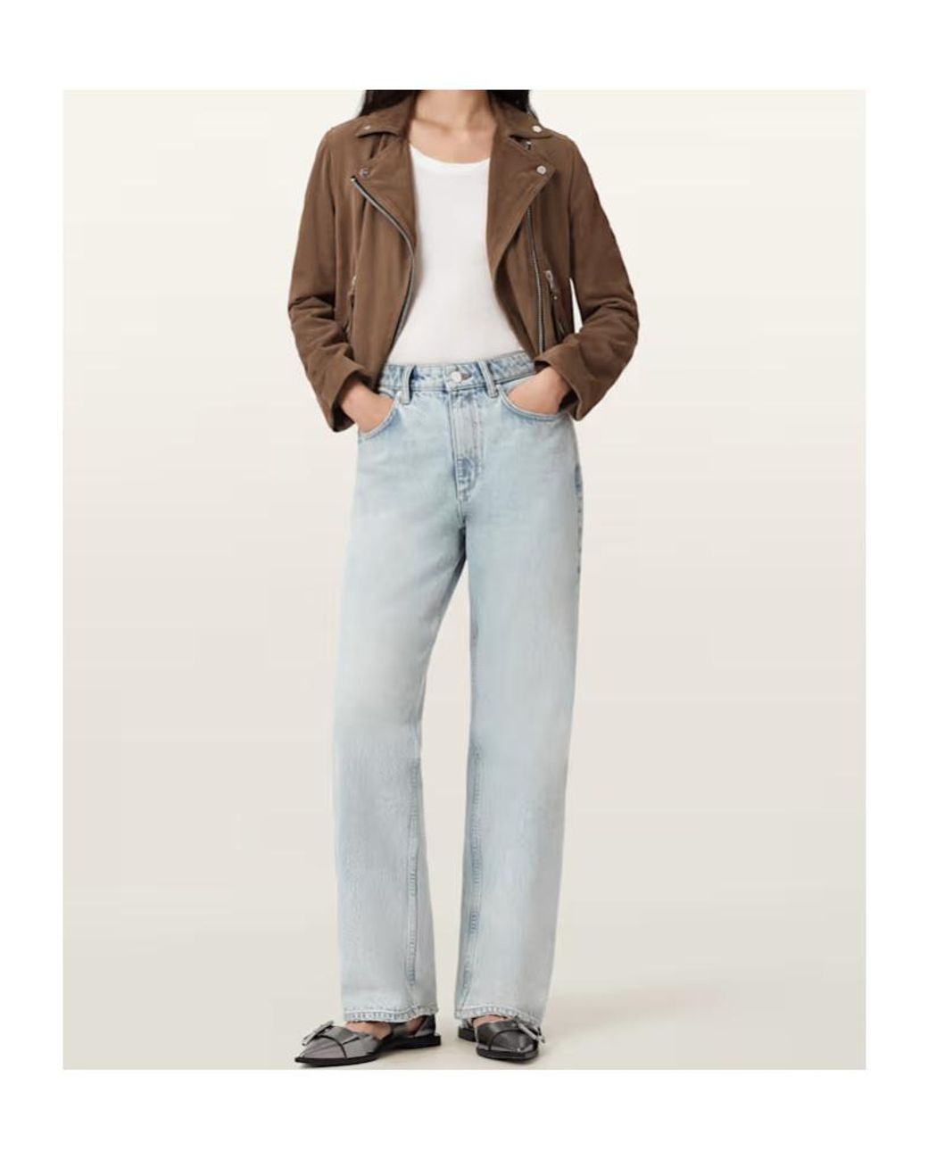 AllSaints Blue Brooklyn Straightleg Jeans