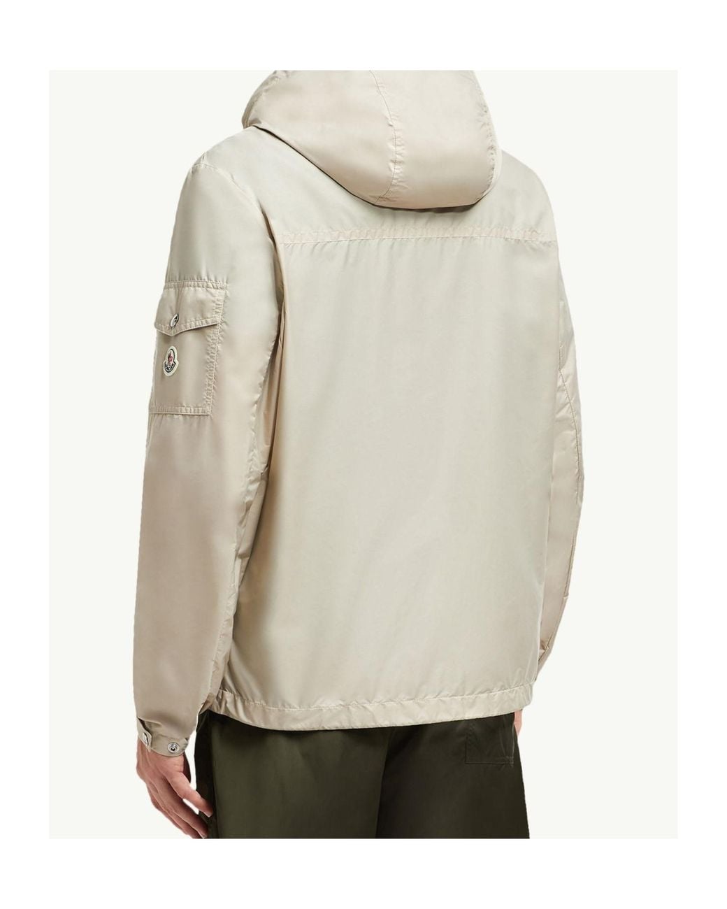 Moncler White Logo Hooded Jacket for men