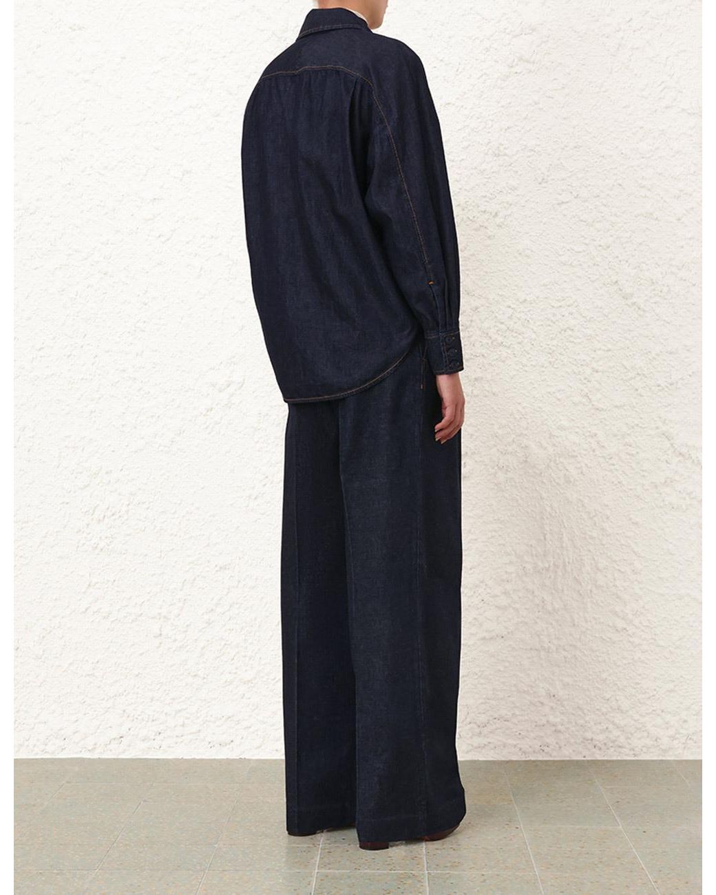 Zimmermann Blue Long-Sleeve Denim Shirt