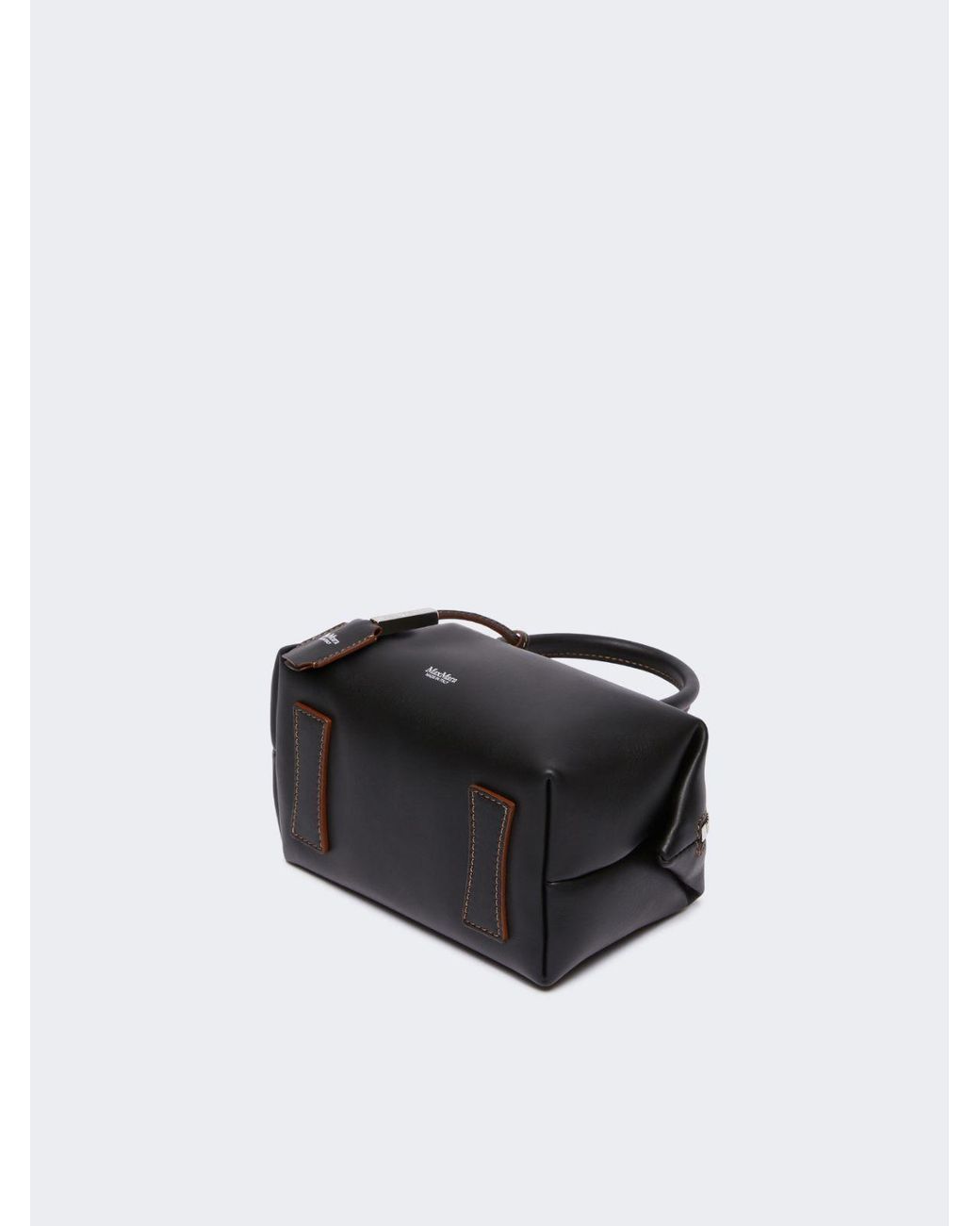 Max Mara Black Small Natural Leather Bowler Bag