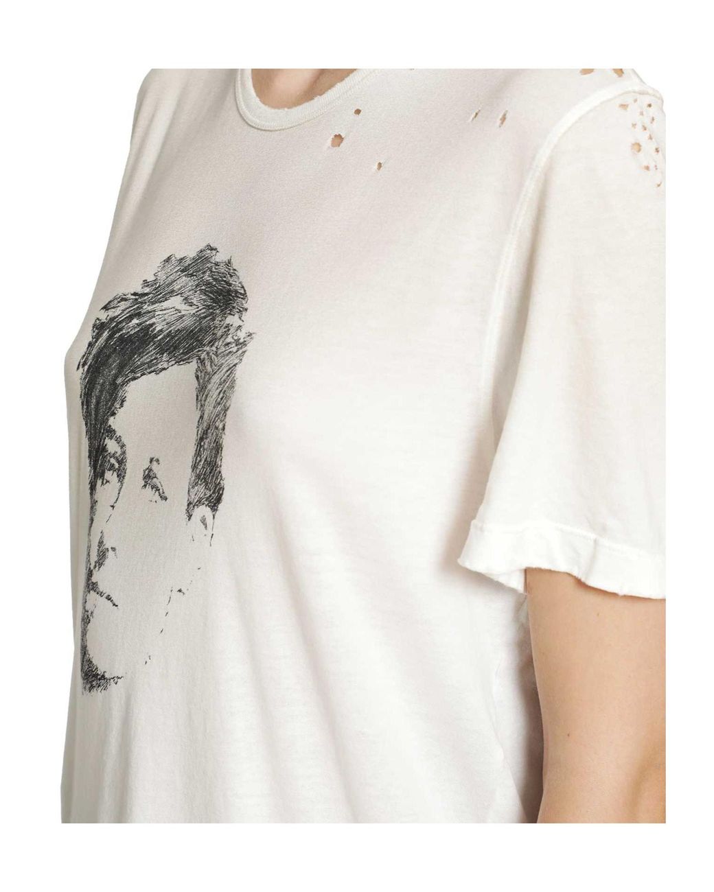 Ann Demeulemeester Blue Distressed T-Shirt