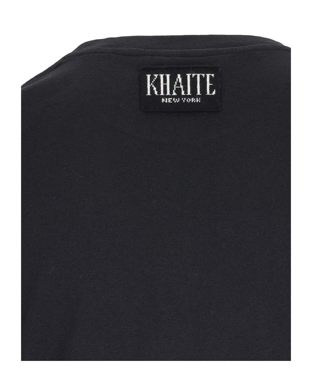 Khaite Black Mae Logo Patch Crewneck T-Shirt
