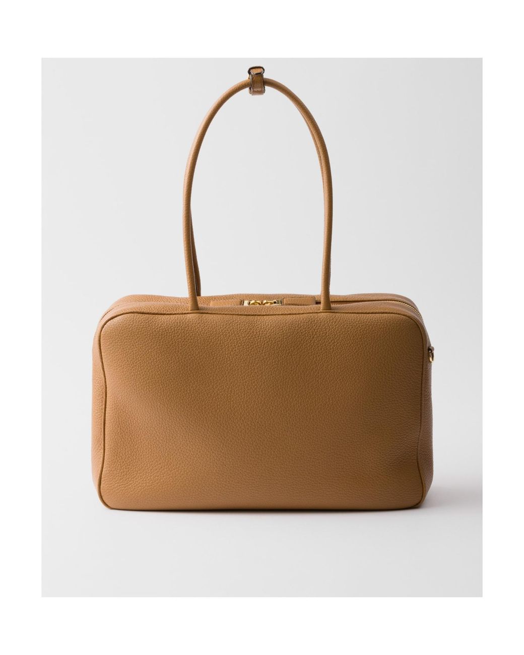 Prada Brown Zip-Up Top Handle Bag