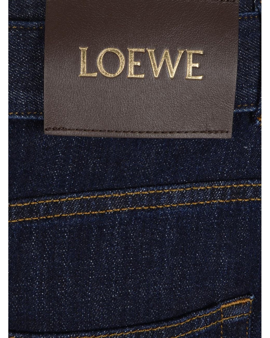 Loewe Blue Logo Patch Wide Leg Jeans
