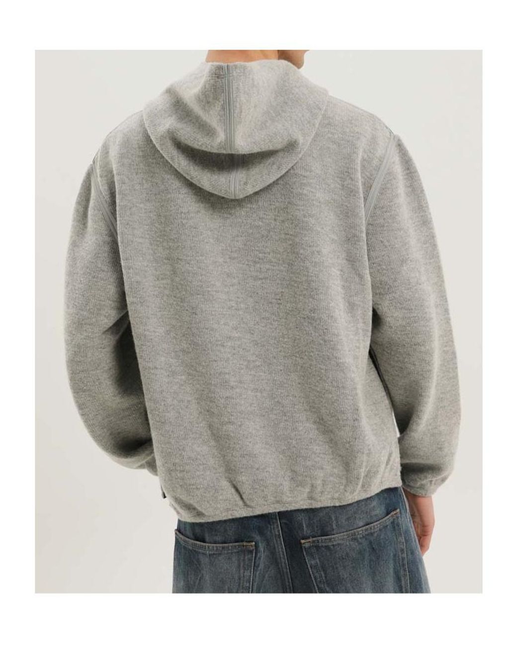 1989 STUDIO Gray Snap Detail Knitted Sweater for men