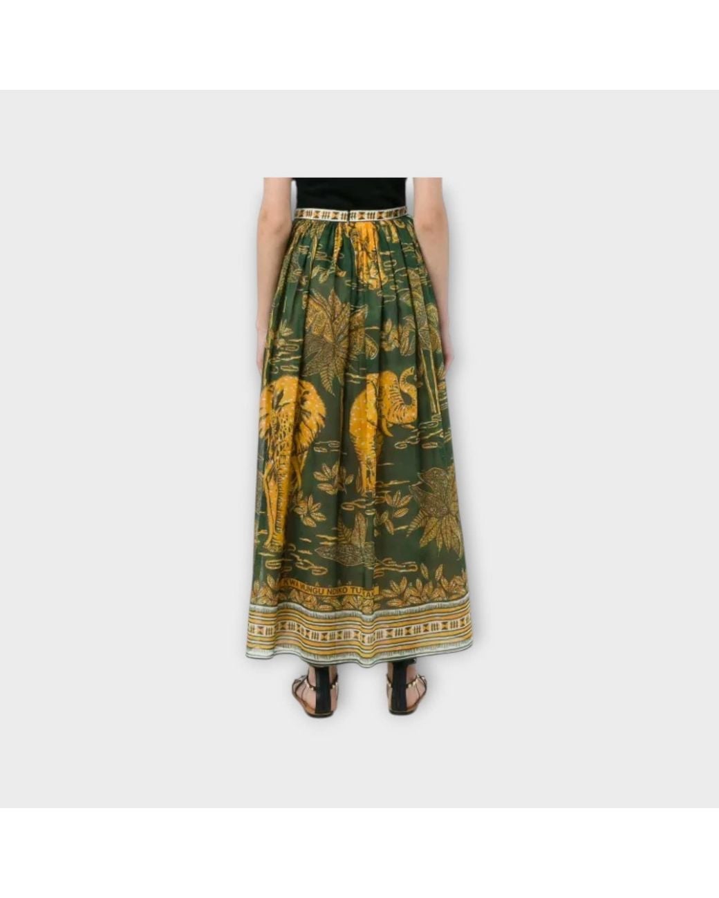 Valentino Green Patterned Skirt