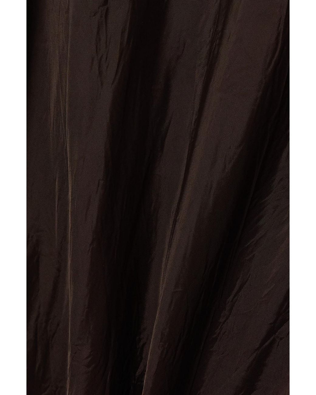 Dries Van Noten Brown Draped Crinkled-Shell Dress