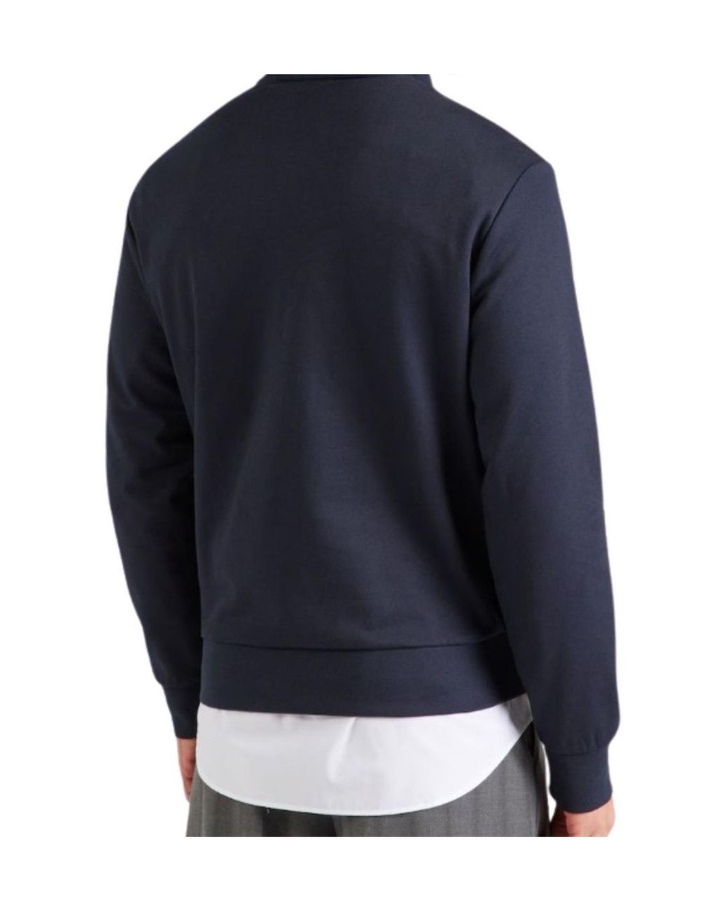 Boss Blue Logo-Print Sweatshirt for men