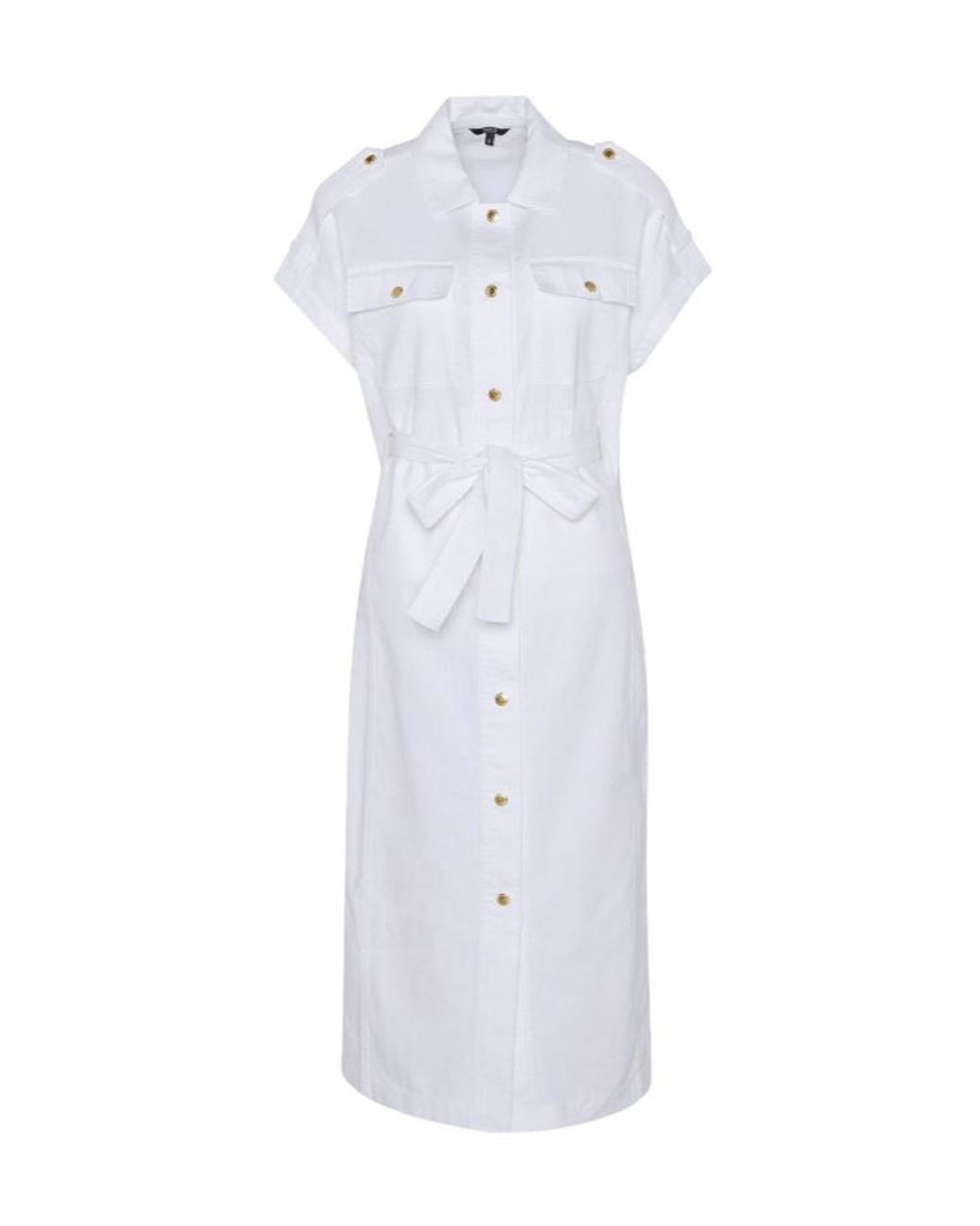 Barbour White Harlow Midi Dress