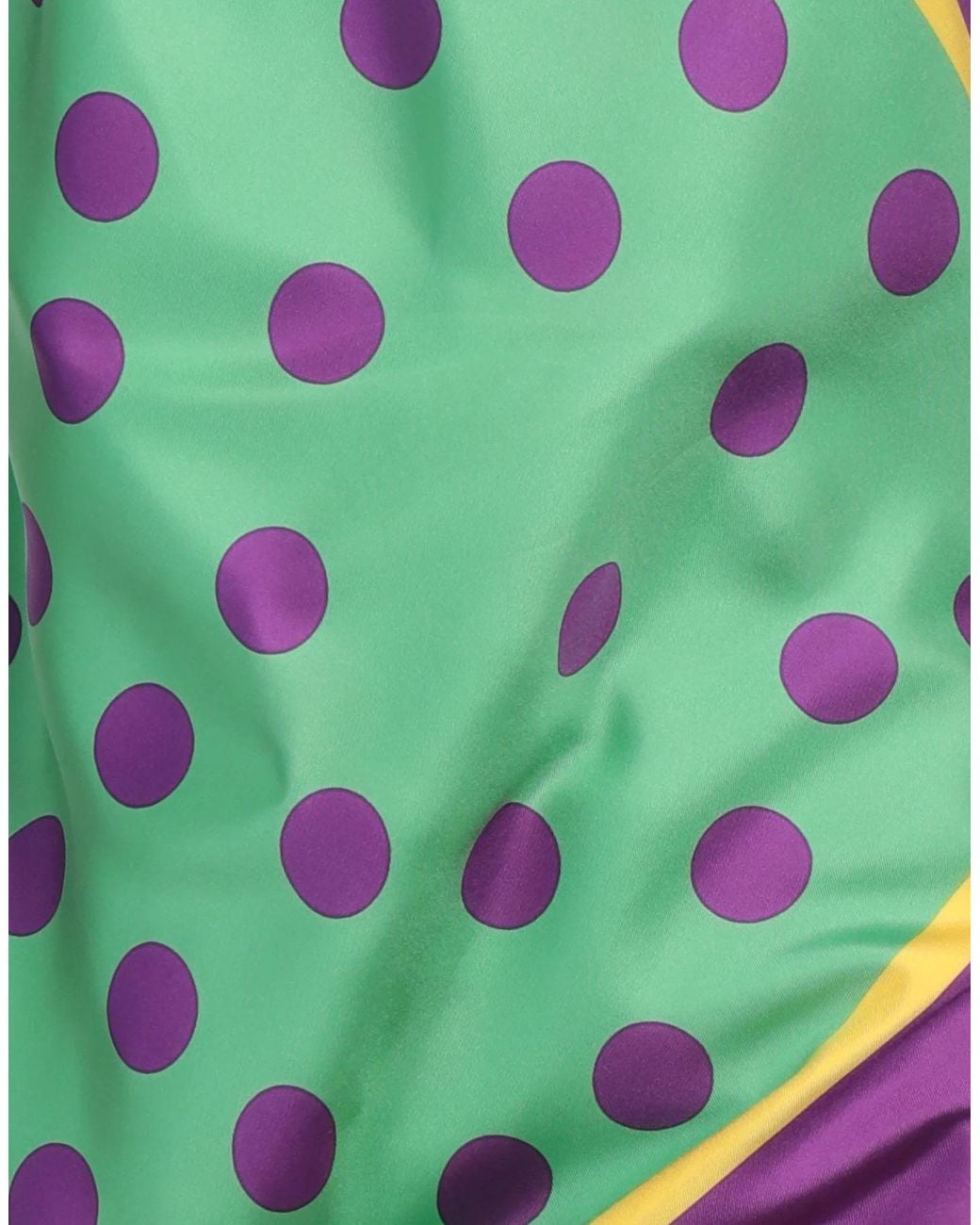 Dolce & Gabbana Green Polka Dot One-Shoulder Satin Top