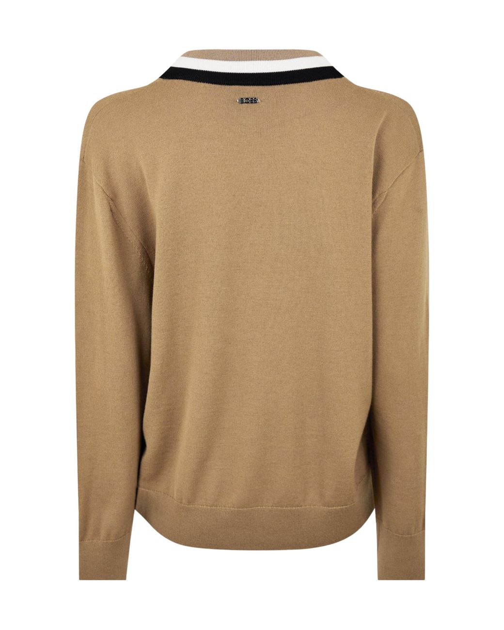 Boss Natural V-Neck Knitted Sweater