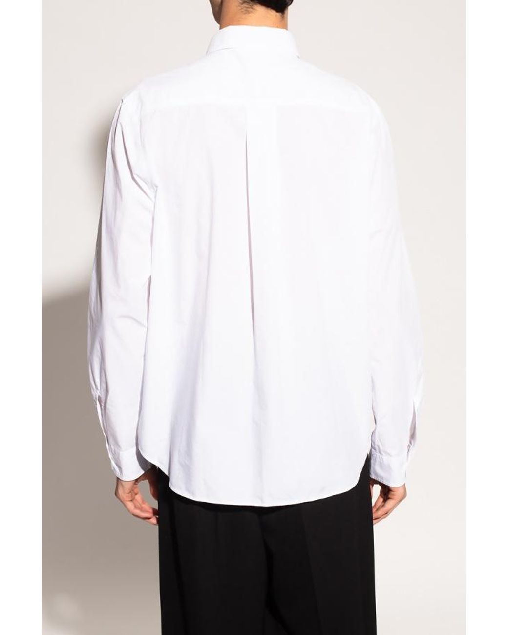 KENZO White Tiger-Embroidered Cotton Shirt for men
