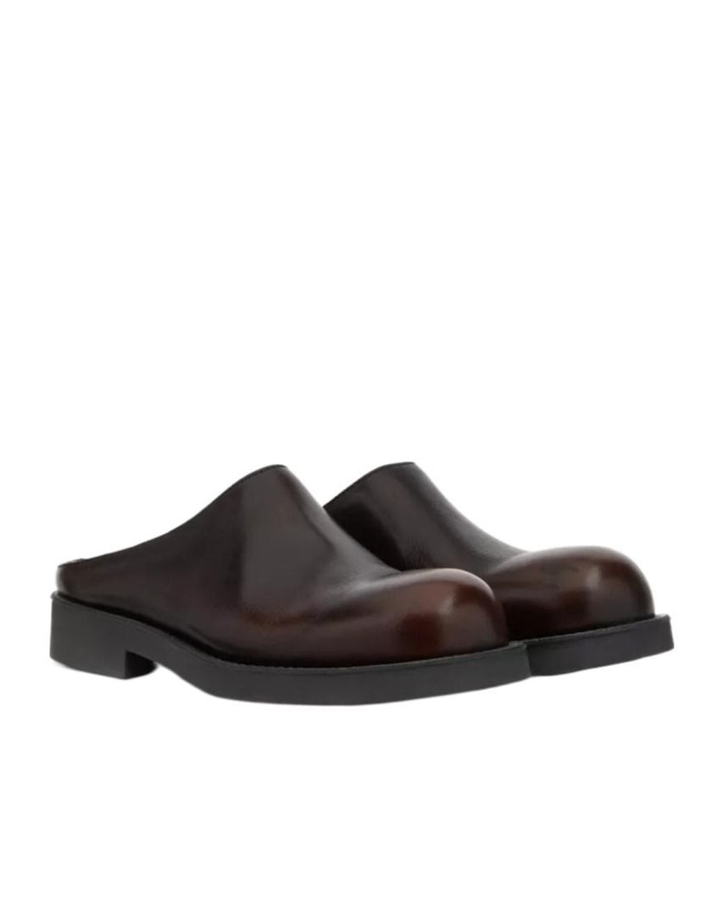 MM6 by Maison Margiela Brown Round-Toe Flat Mules