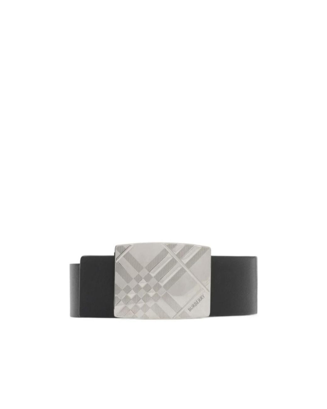 Burberry White Reversible Engraved Check Belt for men