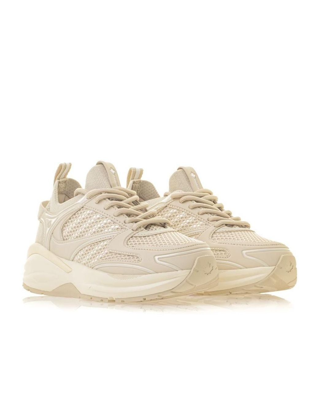 DSquared² Natural Dash Panelled Lace-Up Sneakers
