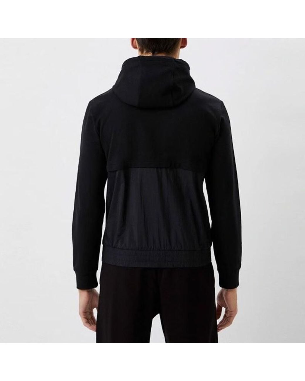 EA7 Black Logo Hooded Sweatshirt for men