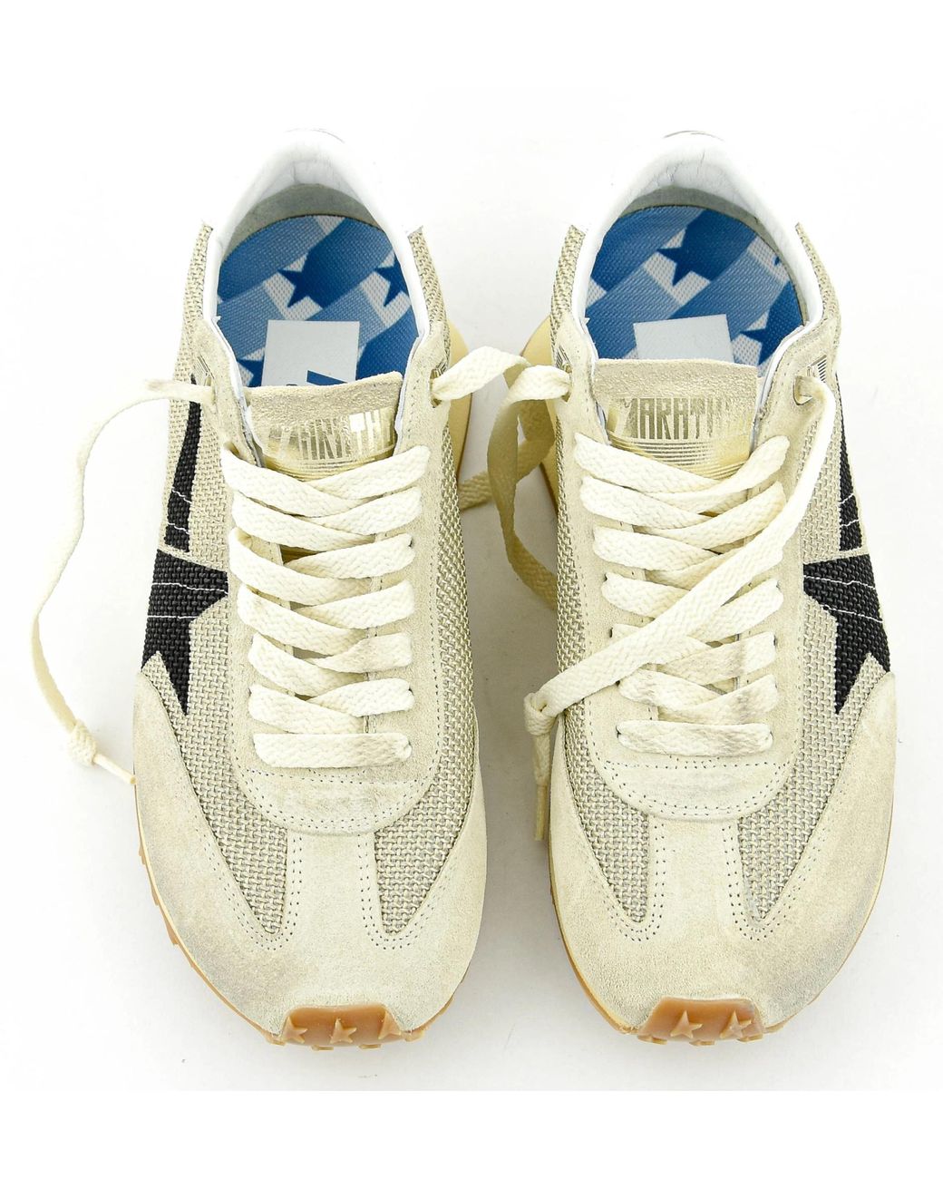 Golden Goose Deluxe Brand Metallic Running Marathon Lace-Up Sneakers