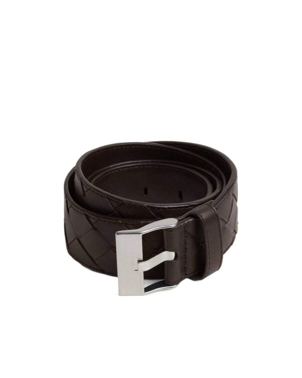 Bottega Veneta Black Intrecciato Buckle Belt for men